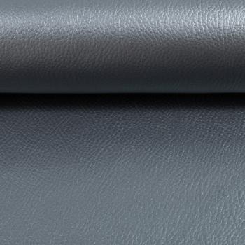 Preview: 50x70 cm Zuschnitt Kunstleder Rex Uni Blau-Grau Metalic by Swafing